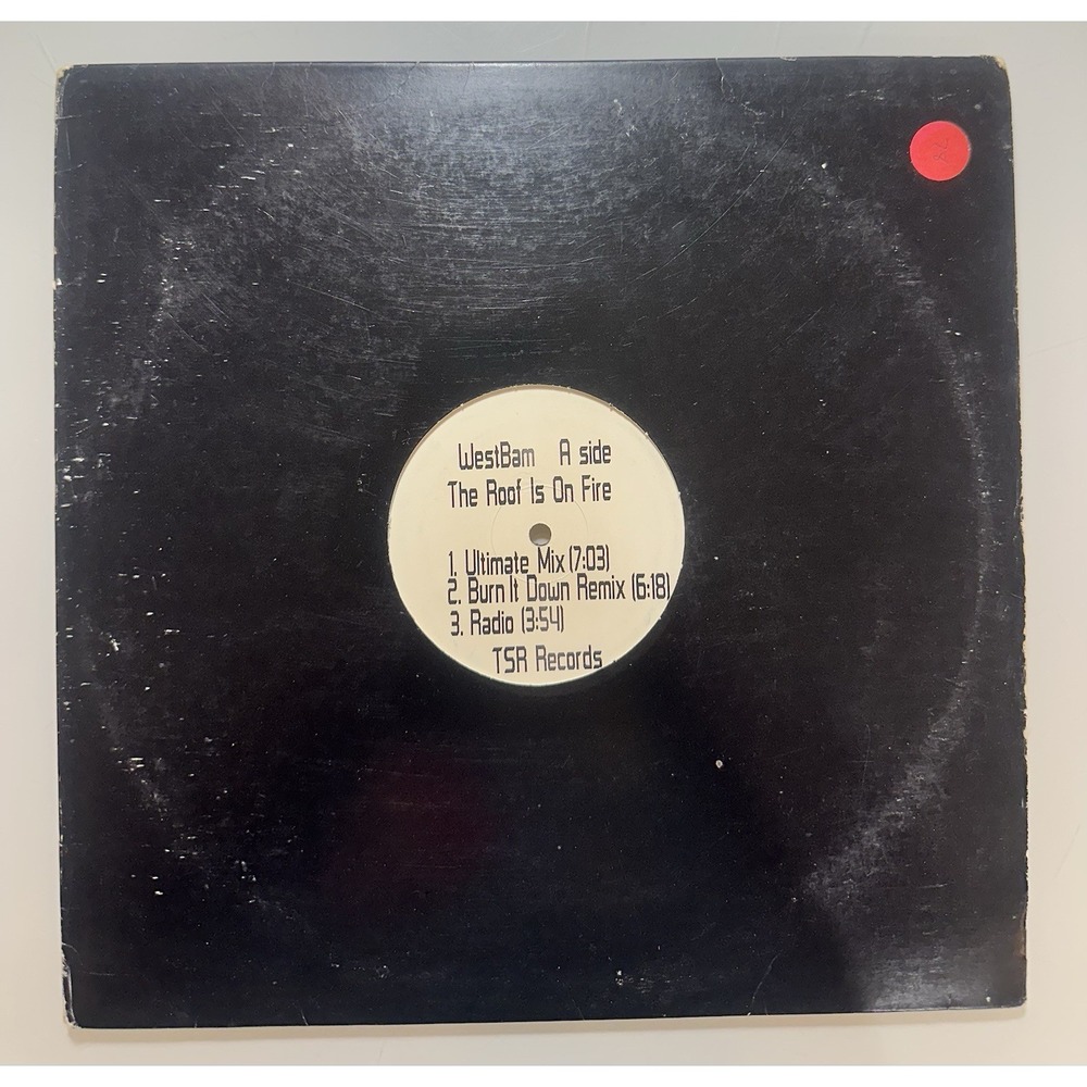 WestBam The Roof Is On Fire 12" Vinyl Single TSR Records Electronic Techno 1989